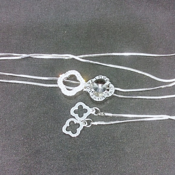 Necklace 925 silver Clover leaves necklace - Picture 5 of 6